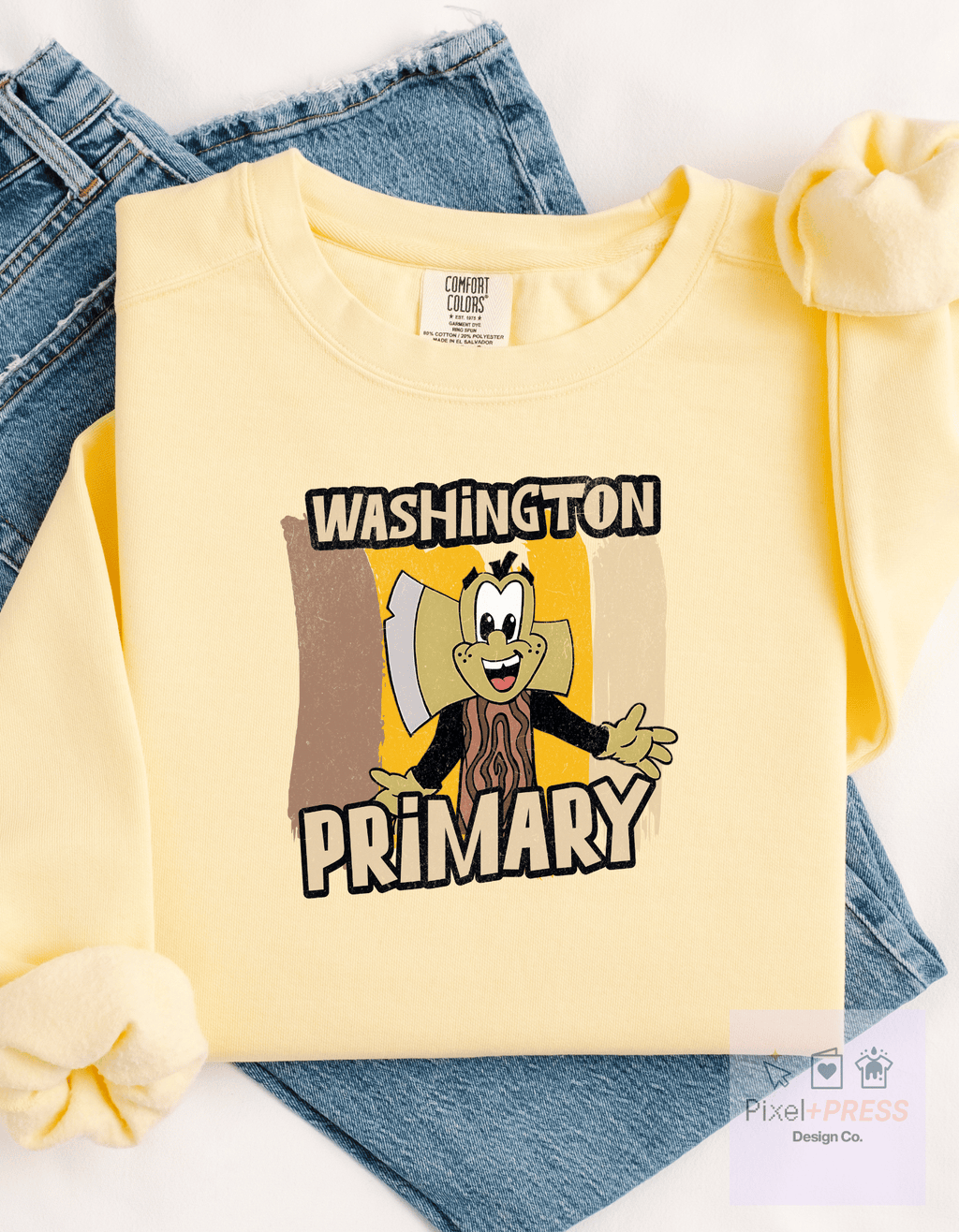 Washington School Spirit Adult Crewneck – Primary, Intermediate, or Upper – Comfort Colors