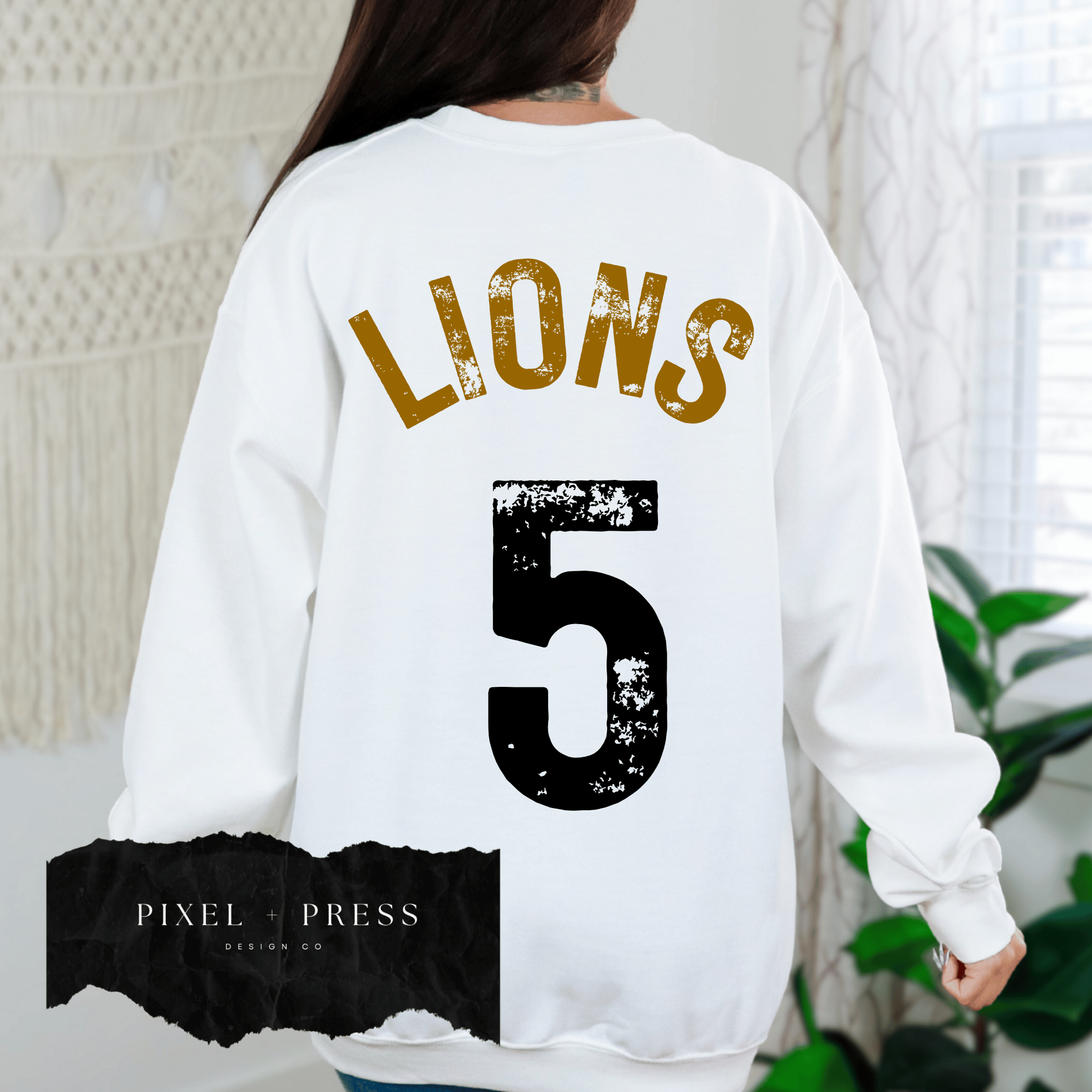 Vintage Oversized Mascot Crewneck | Custom School Spirit Sweatshirt
