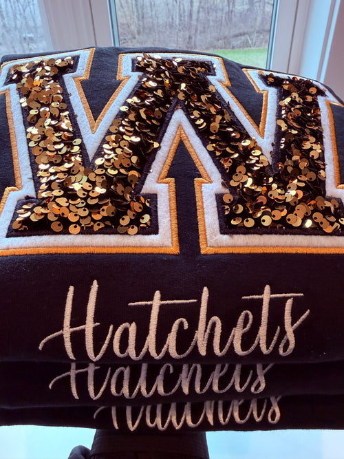Sequin Hatchet Mascot Crew