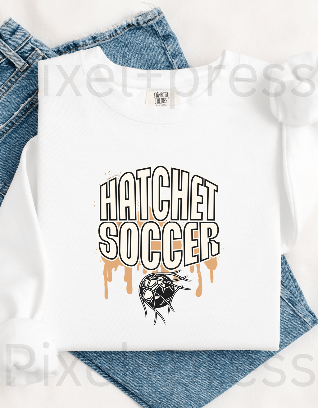 Hatchet Sports Crewneck Sweater – Football, Soccer, or Basketball | Comfort Colors | School Spirit Wear