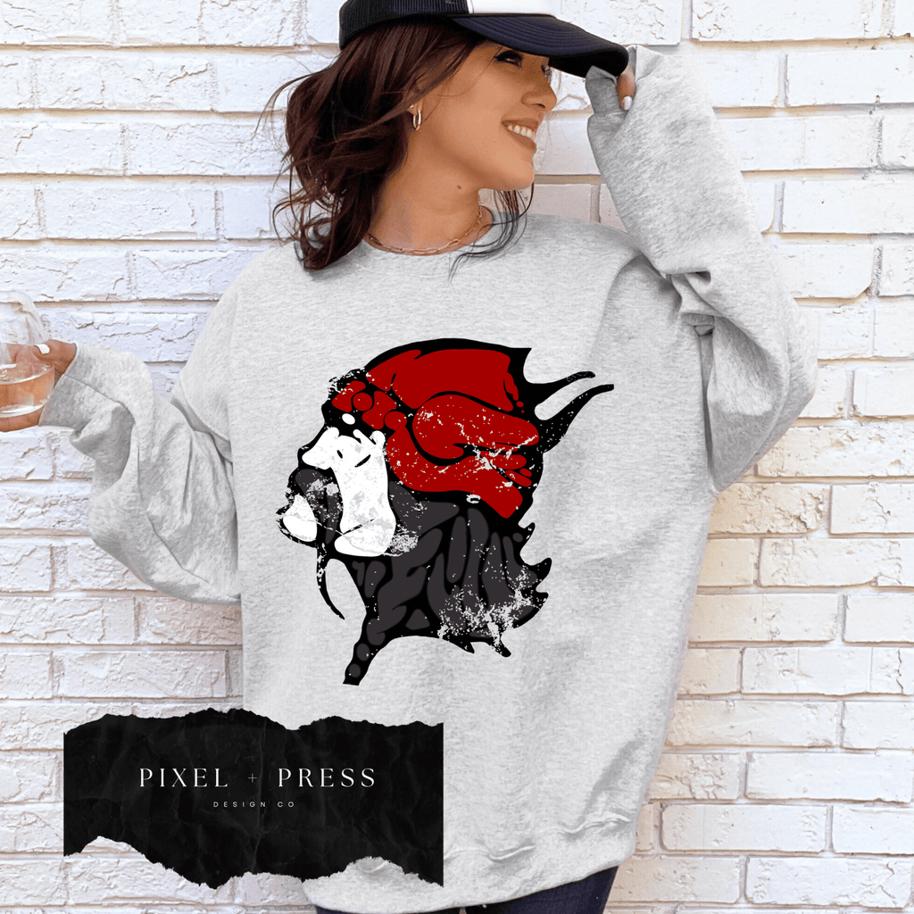 Vintage Oversized Mascot Crewneck | Custom School Spirit Sweatshirt