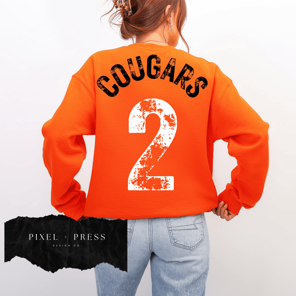 Vintage Oversized Mascot Crewneck | Custom School Spirit Sweatshirt