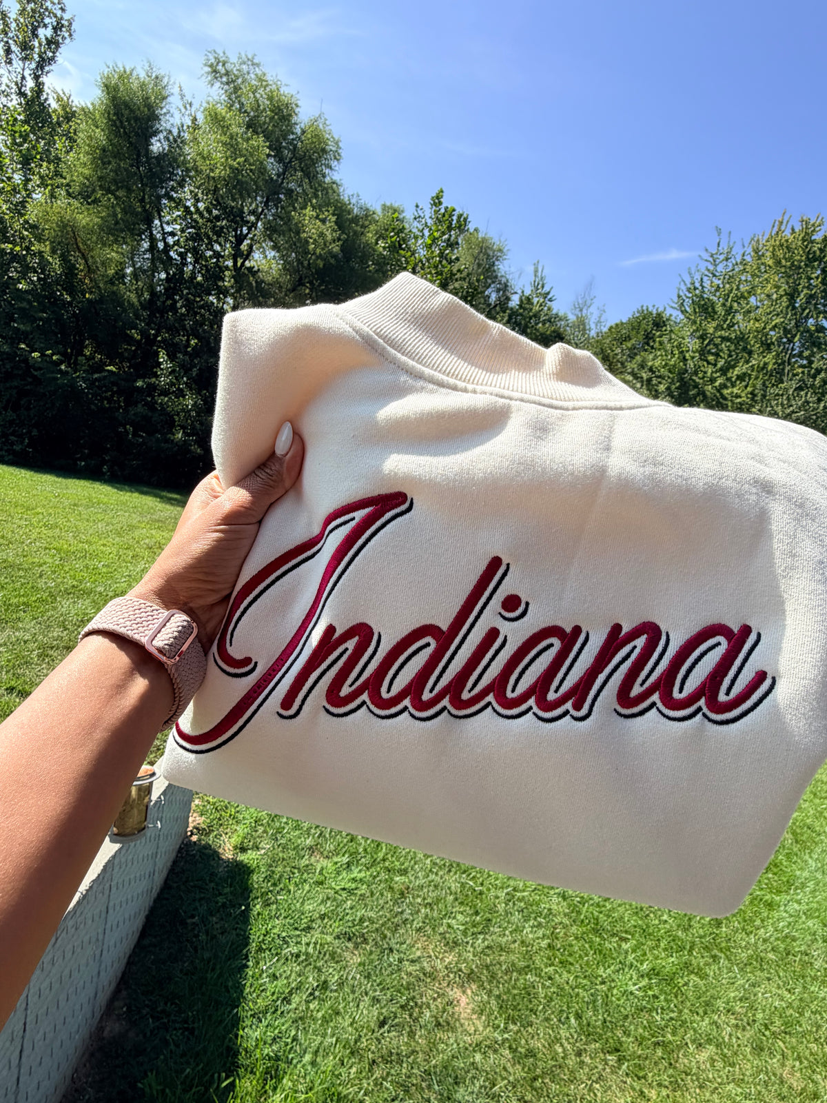 Indiana Script Embroidered Mockneck