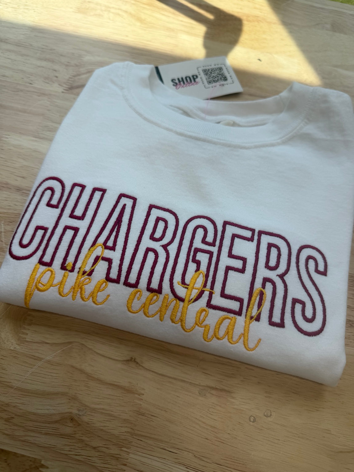 Youth Chargers Embroidered Comfort Colors Tee