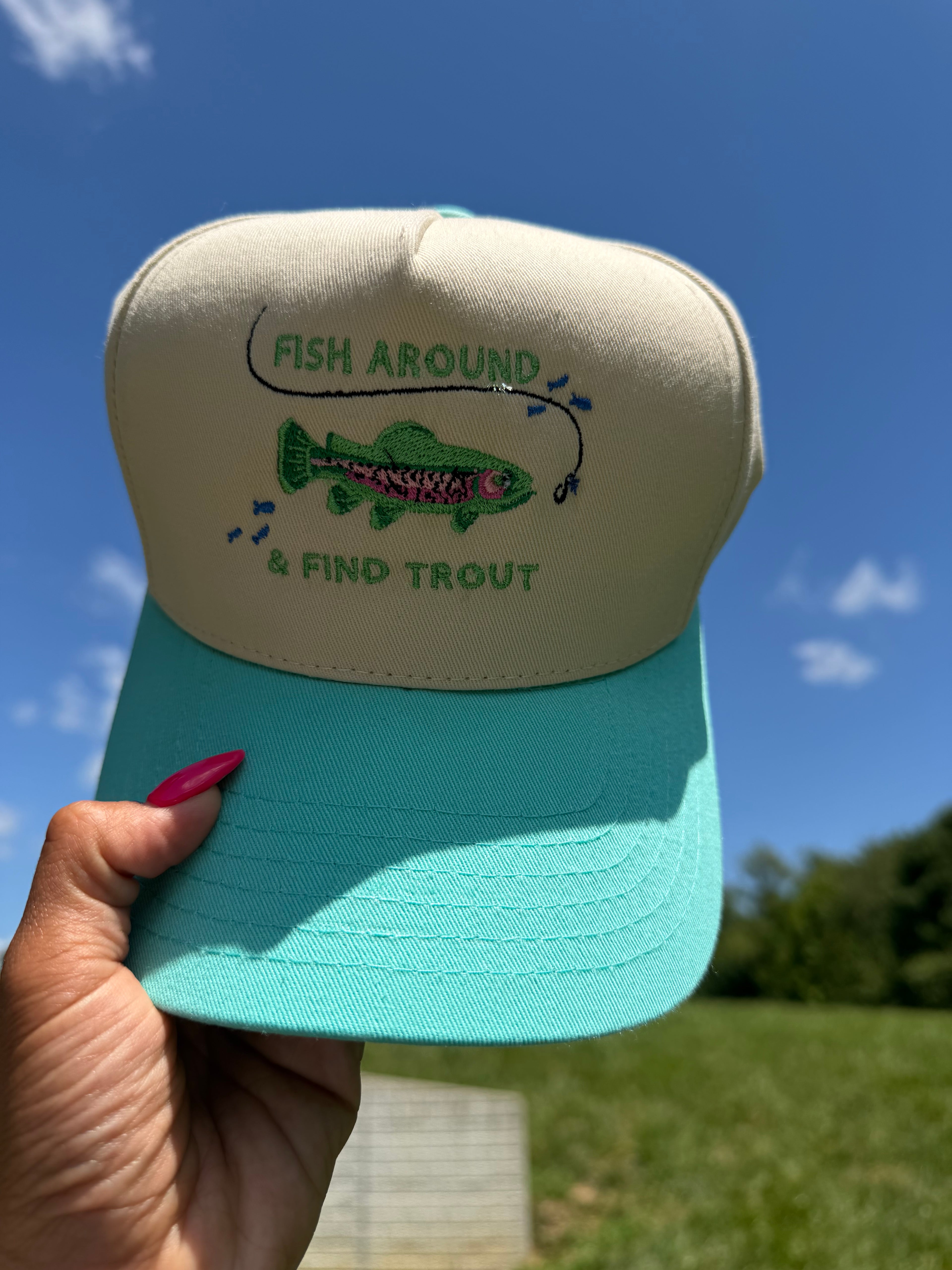 Youth “Fish Around & Find Trout” Embroidered Snapback Hat