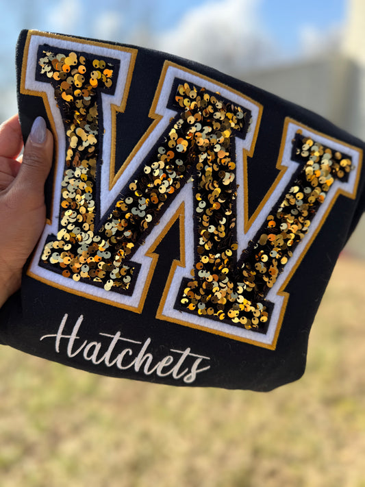 Sequin Hatchet Mascot Crew