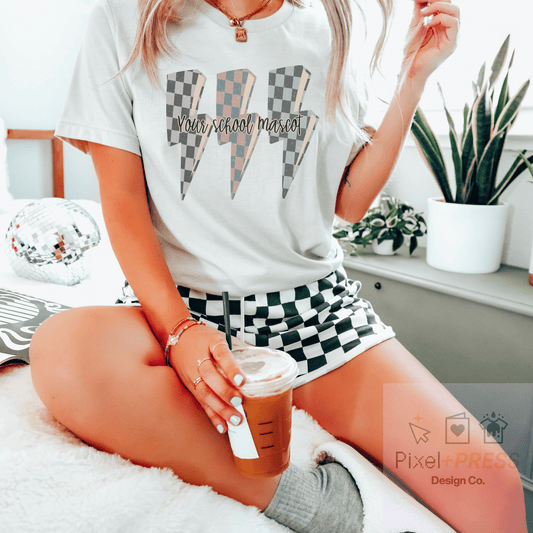 Custom School Name Lightning Bolt T-shirt