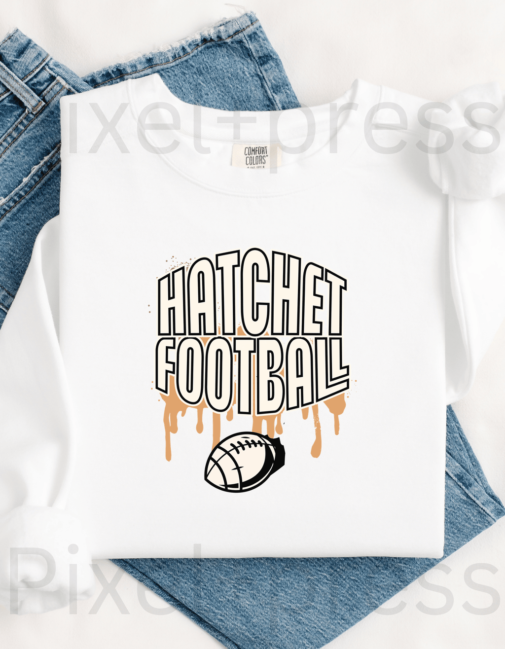 Hatchet Sports Crewneck Sweater – Football, Soccer, or Basketball | Comfort Colors | School Spirit Wear