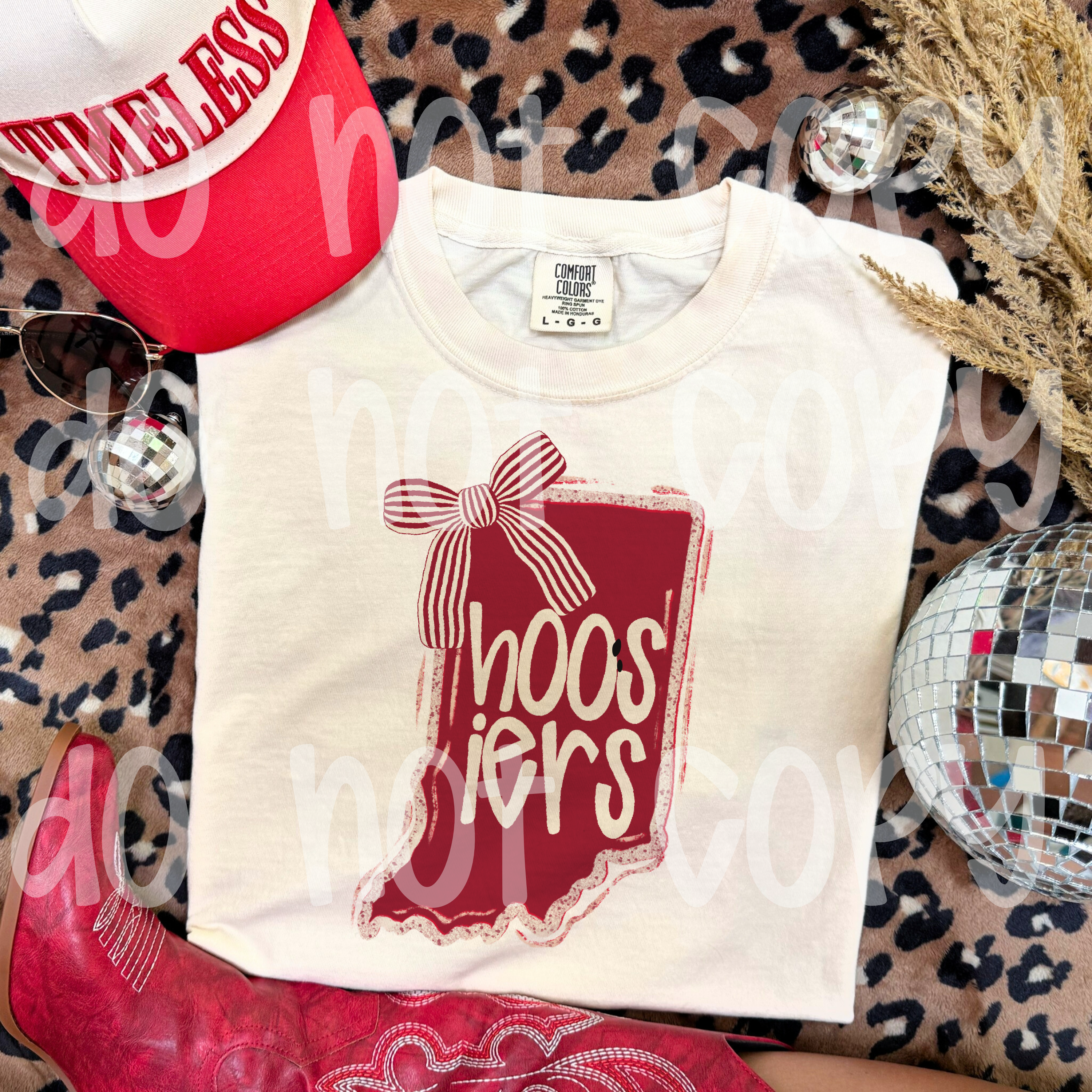 Hoosiers Bow Comfort Colors Tee | Indiana Game Day Shirt