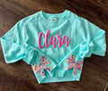 Personalized Bow Sleeve Crewneck – Custom Embroidered (Preorder)