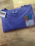 Teacher Pocket Appliqué Comfort Colors Tee