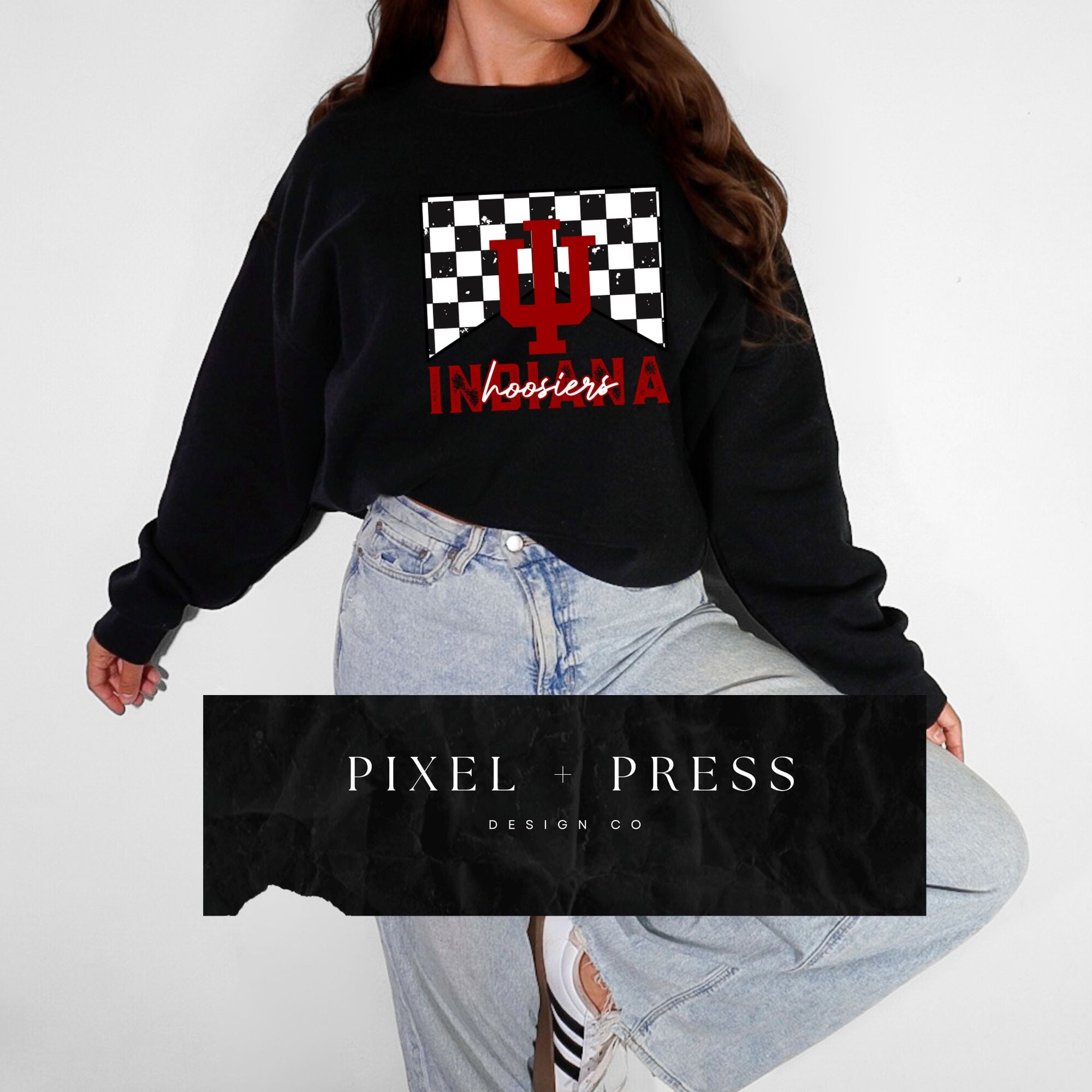 IU Checkered Hoosiers Crewneck